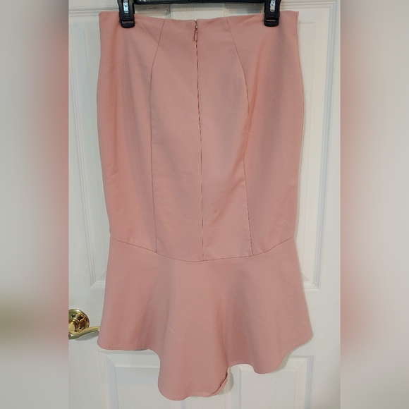 7TH Avenue Design Studio NY & CO Women's Blush Pink High Low Frill Skirt Size 4 - Picture 2 of 7